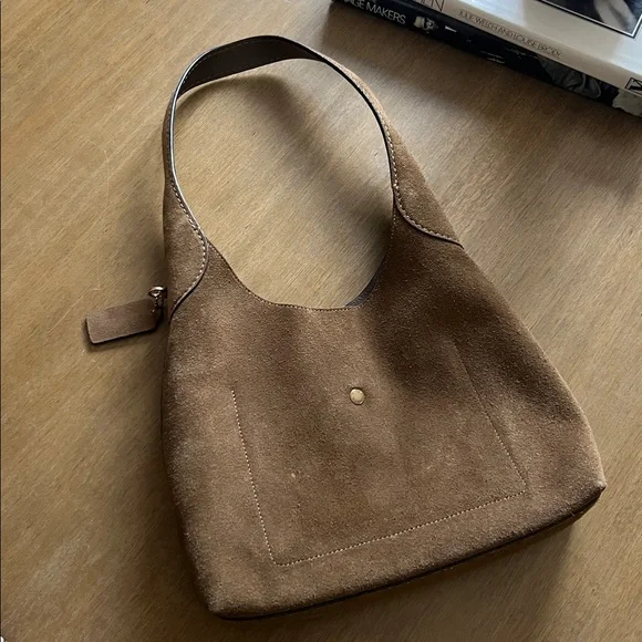 Coach Brooklyn 28 Brown Suede Hobo Bag - Picture 7 of 9